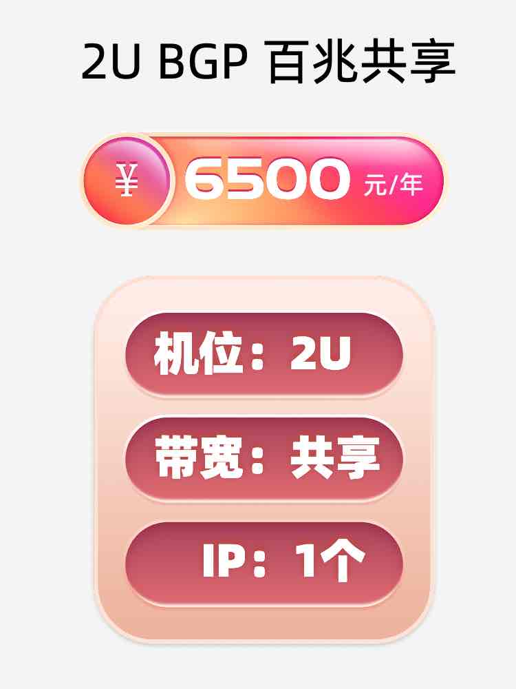 湖州2U百兆共享服务器托管