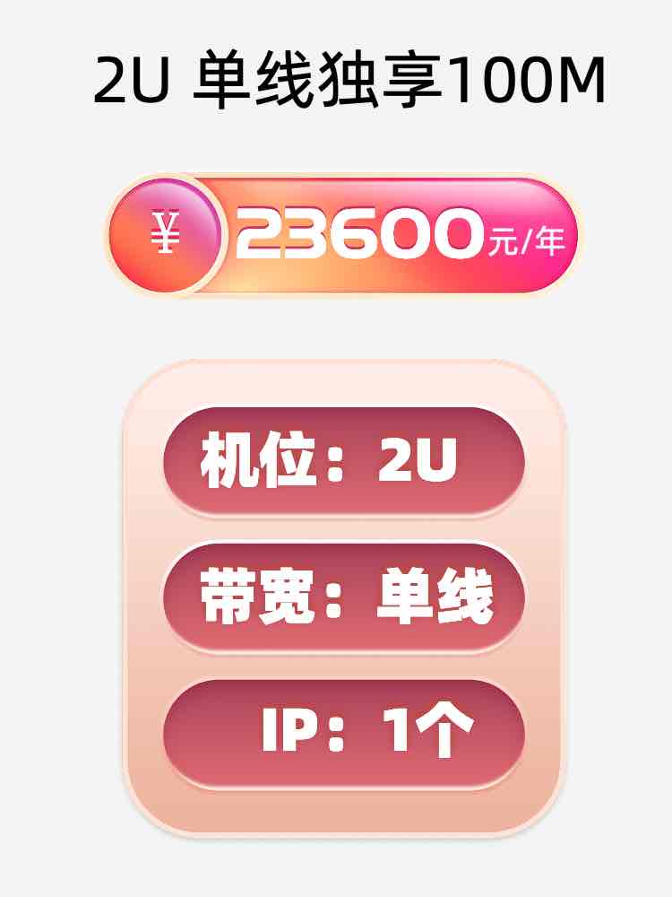 湖州2U独享100M服务器托管
